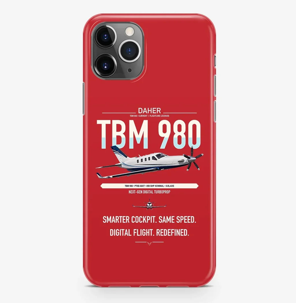 Daher TBM 980 design on red magsafe iphone case, for iPhone Pro Max