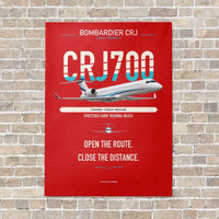 Thumbnail for Bombardier CRJ700 vertical canvas print - no frame - red background