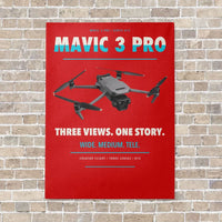 Thumbnail for DJI Mavic 3 Pro vertical canvas print - no frame - red background