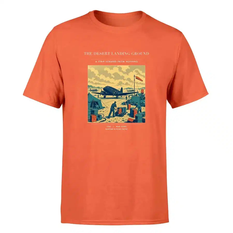 VINTAGE G4517 - The Desert Landing Ground - Premium T-Shirt design on orange premium t shirt