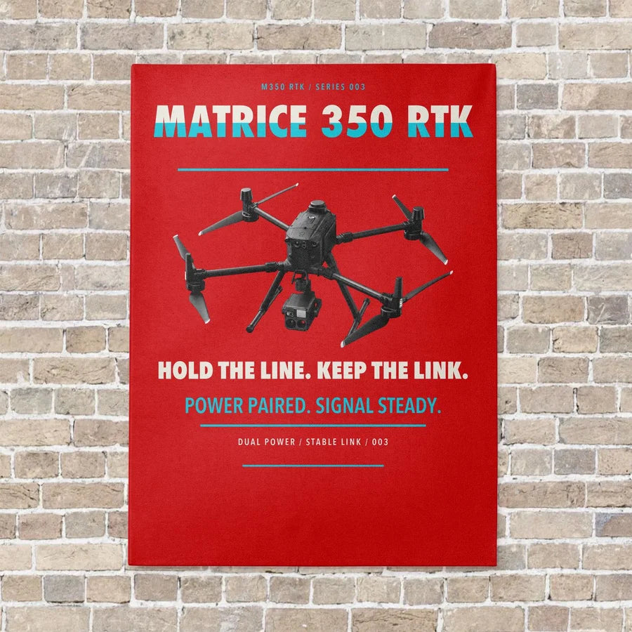 DJI Matrice 350 RTK vertical canvas print - no frame - red background