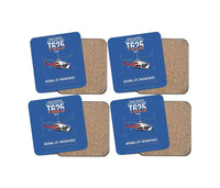 Thumbnail for Turkish Aerospace T625 Gökbey design on blue 4 pieces set coaster