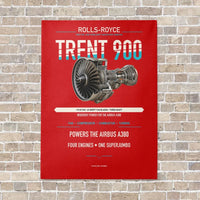 Thumbnail for TRENT 900 vertical canvas print - no frame - red background
