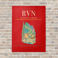 Thumbnail for Rovaniemi Airport RVN vertical canvas print - no frame - red background