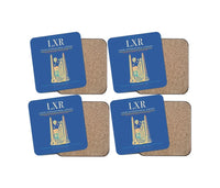 Thumbnail for Luxor International Airport (LXR) design on blue 4 pieces set coaster