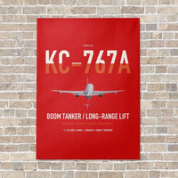 Thumbnail for Boeing KC-767A vertical canvas print - no frame - red background