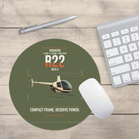 Thumbnail for Robinson R22 Beta II design on green army round mouse pad