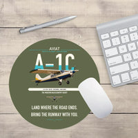 Thumbnail for Aviat Husky A-1C-180 design on green army round mouse pad
