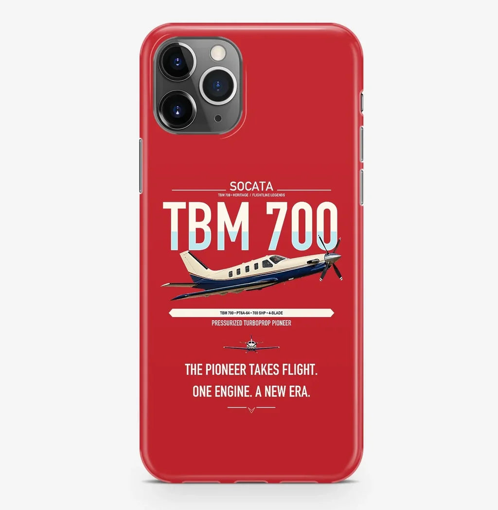 Socata TBM 700 design on red magsafe iphone case, for iPhone Pro Max