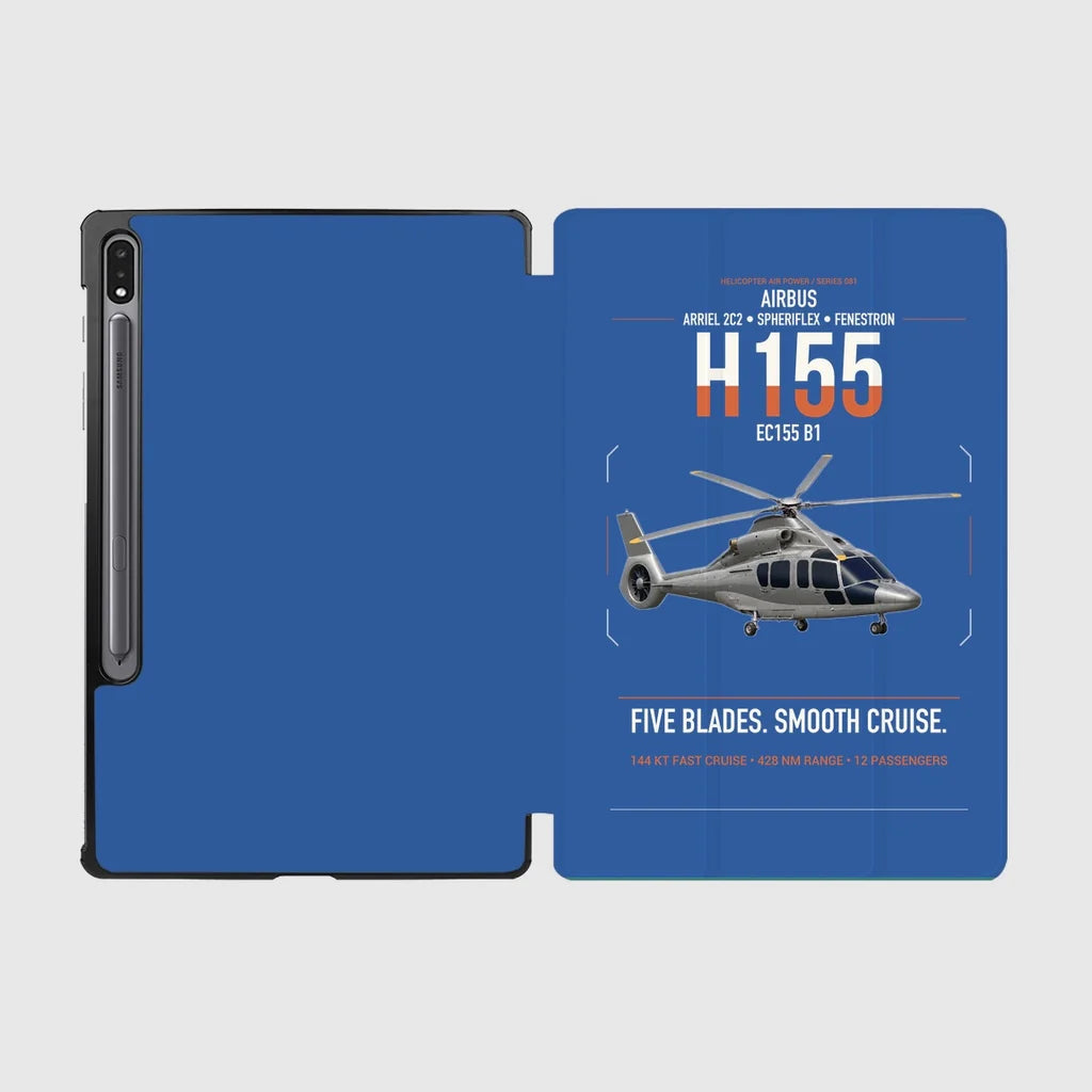 Airbus H155 EC155 B1 design on blue samsung tablet tablet case
