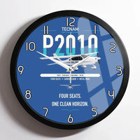 Thumbnail for Tecnam P2010 design on blue framed wall clock