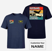 Thumbnail for Husband & Dad & Pilot & Legend Designed Double-Side T-Shirts - view 15