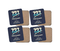 Thumbnail for Boeing 737-900ER design on navy blue 4 pieces set coaster