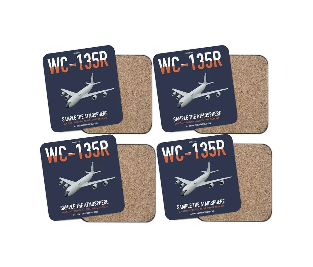 WC-135R Constant Phoenix design on navy blue 4 pieces set coaster