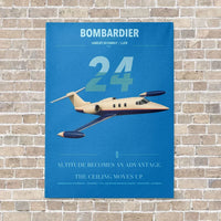 Thumbnail for Bombardier Learjet 24 vertical canvas print - no frame - turquoise background