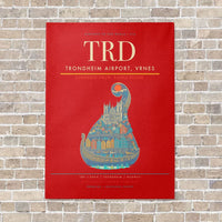 Thumbnail for Trondheim Airport, Vrnes TRD - Canvas No Frame - Red