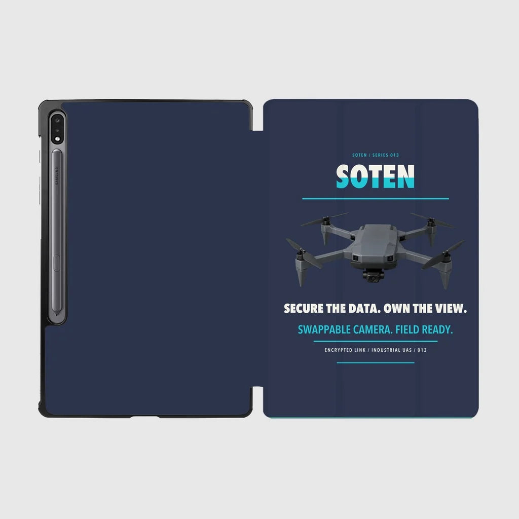 ACSL SOTEN design on navy blue samsung tablet tablet case