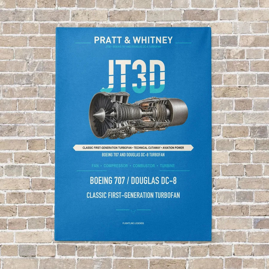 JT3D vertical canvas print - no frame - turquoise background