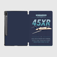 Thumbnail for Bombardier Learjet 45XR design on navy blue samsung tablet tablet case