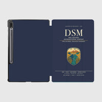 Thumbnail for Des Moines International Airport (DSM) design on navy blue samsung tablet tablet case