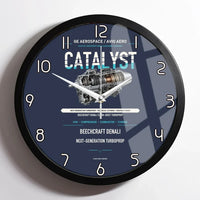 Thumbnail for CATALYST design on navy blue framed wall clock