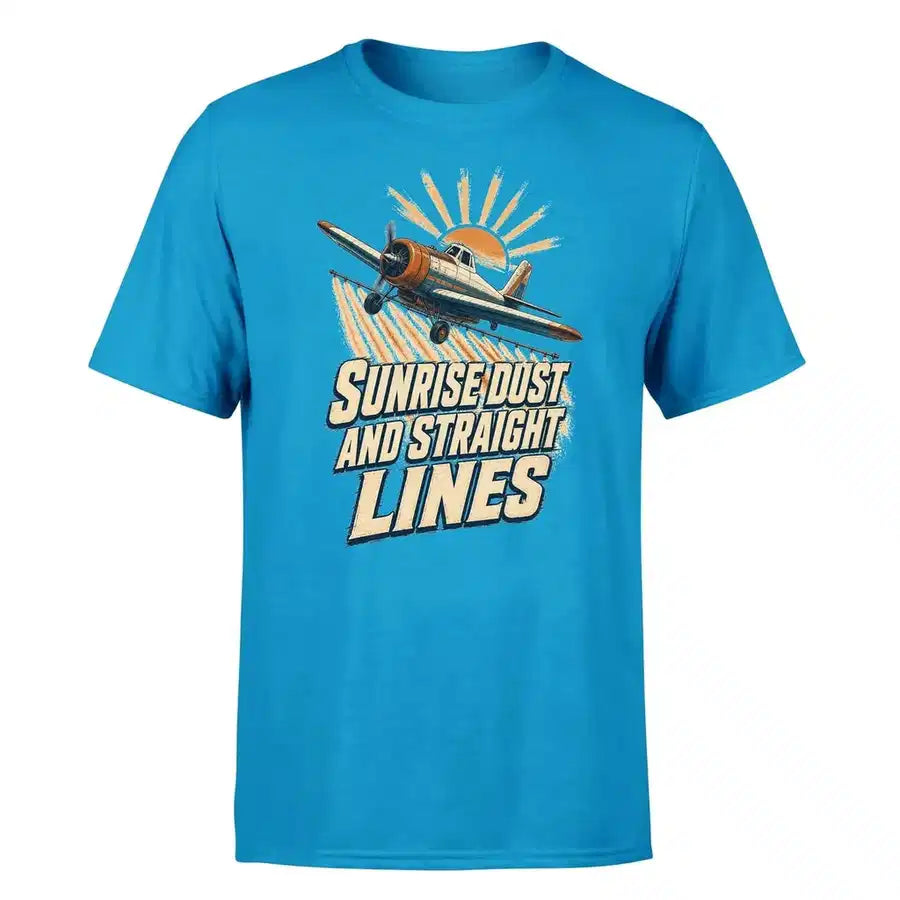 SIGNAL 574 - Sunrise Dust And Straight Lines - Premium T-Shirt design on turquoise premium t shirt