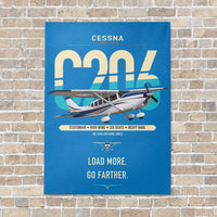 Thumbnail for Cessna 206 Stationair vertical canvas print - no frame - turquoise background