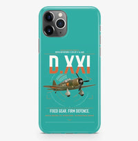 Thumbnail for Fokker D.XXI — Dutch LVA aircraft 221 design on turquoise magsafe iphone case, for iPhone Pro Max