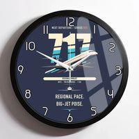 Thumbnail for Boeing 717-200 design on navy blue framed wall clock
