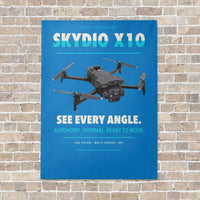 Thumbnail for Skydio X10 vertical canvas print - no frame - turquoise background
