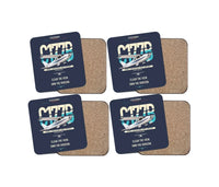 Thumbnail for Cessna 177B Cardinal design on navy blue 4 pieces set coaster