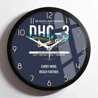 Thumbnail for DHC-3 Otter design on navy blue framed wall clock