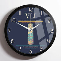Thumbnail for Bauerfield International Airport (VLI) design on navy blue framed wall clock
