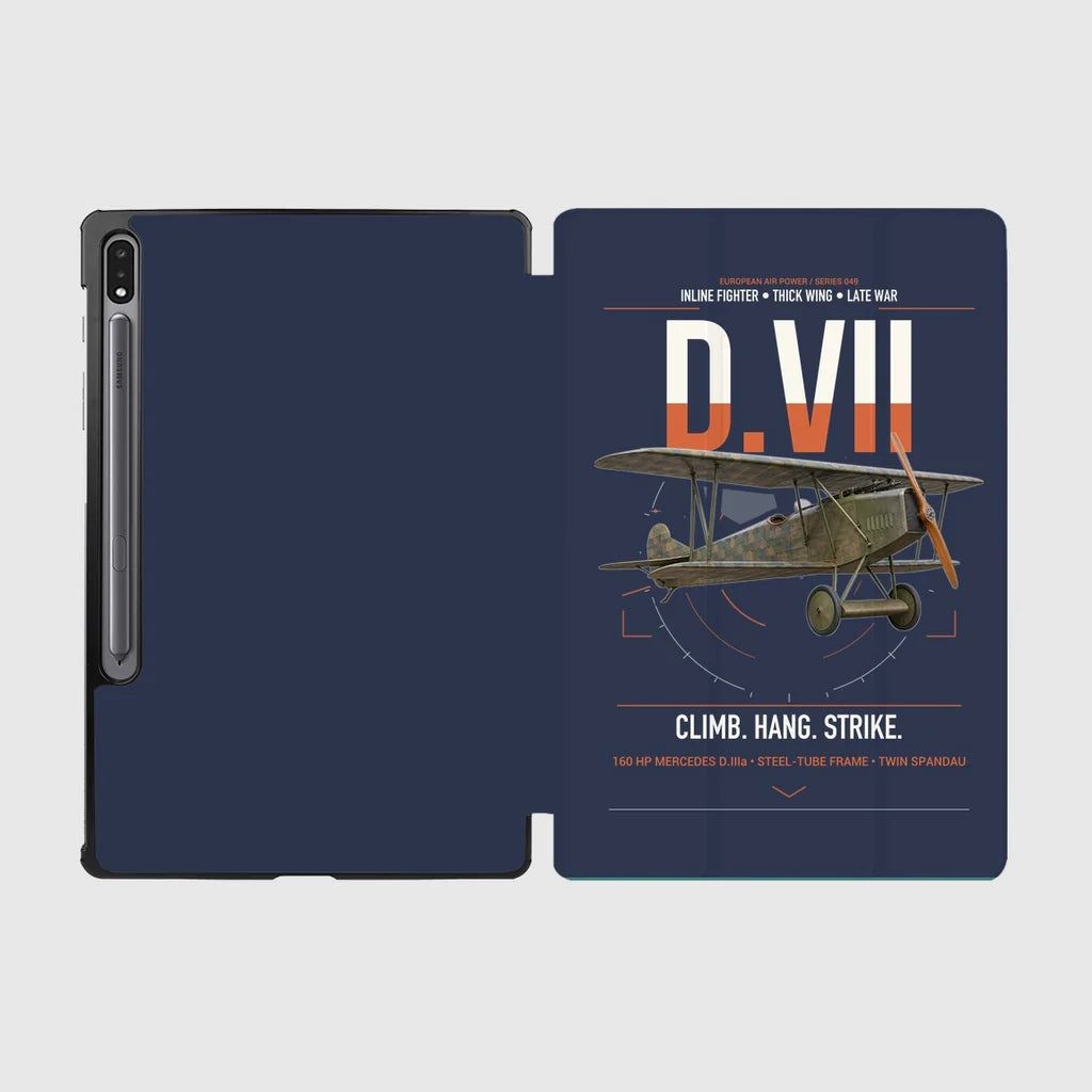 Fokker D.VII design on navy blue samsung tablet tablet case