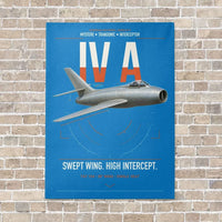 Thumbnail for Dassault Mystère IV A vertical canvas print - no frame - turquoise background