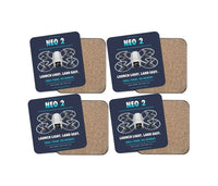 Thumbnail for DJI Neo 2 design on navy blue 4 pieces set coaster