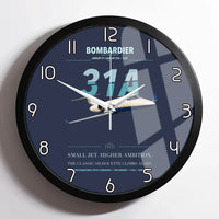 Thumbnail for Bombardier Learjet 31A design on navy blue framed wall clock