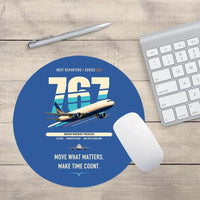 Thumbnail for Boeing 767-300F design on blue round mouse pad