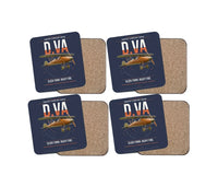 Thumbnail for Albatros D.Va design on navy blue 4 pieces set coaster