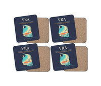 Thumbnail for Juan Gualberto Gómez Airport (VRA) design on navy blue 4 pieces set coaster