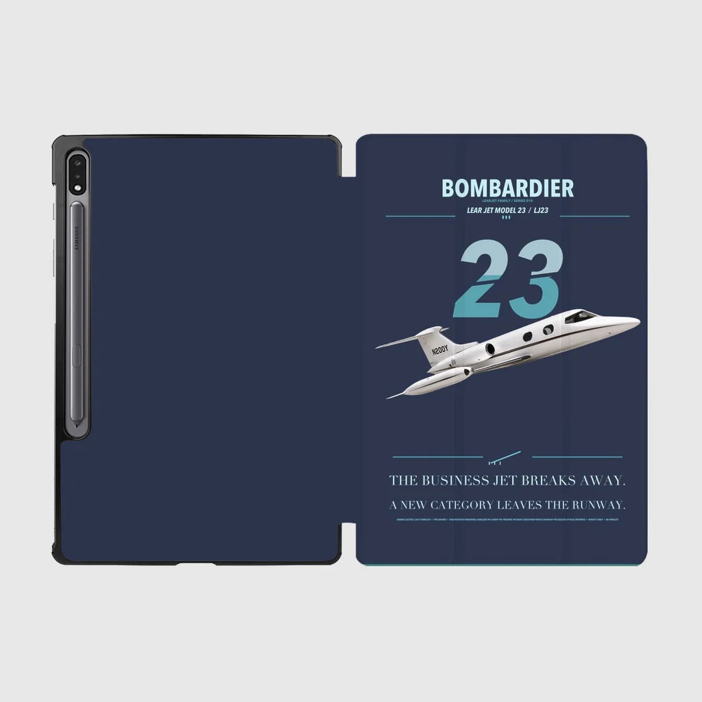 Bombardier Learjet 23 design on navy blue samsung tablet tablet case