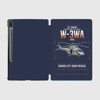 Thumbnail for PZL-Świdnik W-3WA Sokół design on navy blue samsung tablet tablet case