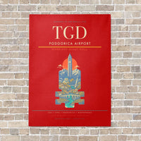 Thumbnail for Podgorica Airport TGD - Canvas No Frame - Red