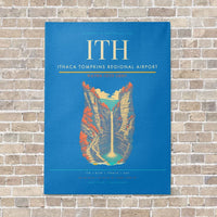Thumbnail for Ithaca Tompkins Regional Airport ITH vertical canvas print - no frame - turquoise background