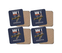 Thumbnail for Hawker Hurricane Mk I design on navy blue 4 pieces set coaster