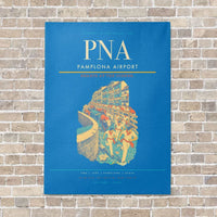 Thumbnail for Pamplona Airport PNA vertical canvas print - no frame - turquoise background