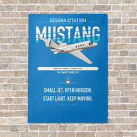 Thumbnail for Cessna Citation Mustang vertical canvas print - no frame - turquoise background
