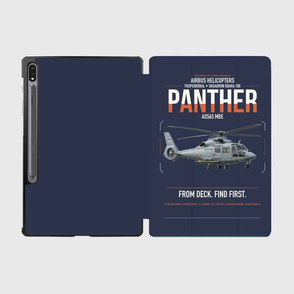 Airbus Helicopters AS565 MBe Panther design on navy blue samsung tablet tablet case