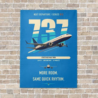 Thumbnail for Boeing 737 MAX 9 vertical canvas print - no frame - turquoise background