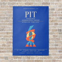 Thumbnail for Pittsburgh International Airport PIT - Canvas Framed - Blue